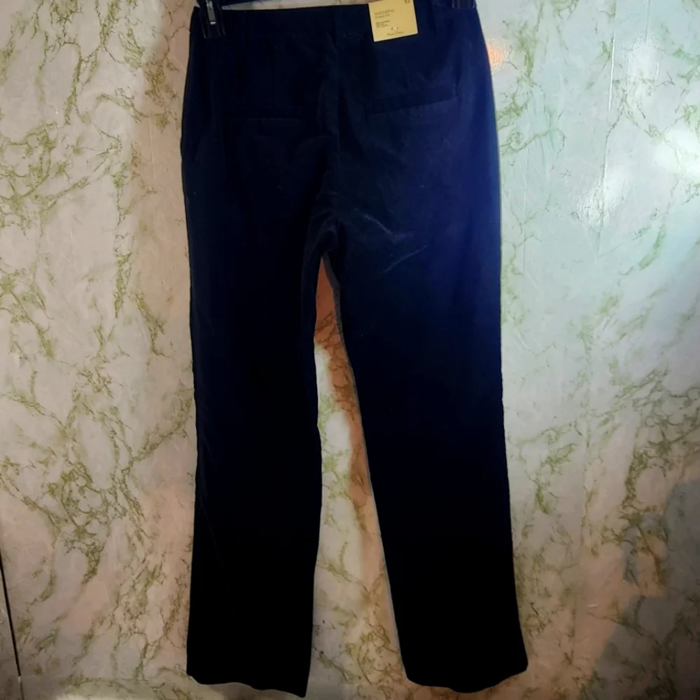 PART TWO Classic Fit Bootcut Black Velvet Pants